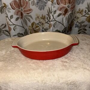 Le Creuset 13-20 Casserole Baking Dish Stoneware OVAL Pan Red 10x7